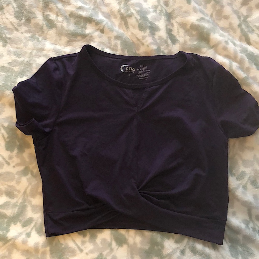 ZYIA blackberry twist crop top